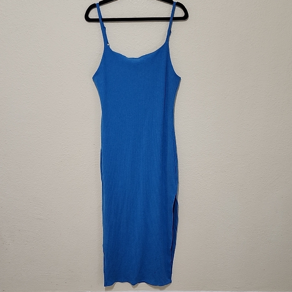 Vici Blue Slip Maxi Dress- Blue